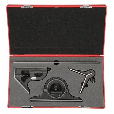 STARRETT Combination Set: SAE, Steel, Brushed, 12 in Blade Lg - Machinist Precision Steel Combination Square Sets