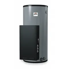120-gallon commercial electric water heater with 18,000 W heating capacity for fast recovery. Operates on 240V AC, single/three-phase compatible, three-phase unit. 67.6 inches tall. Suitable for high-demand hot water applications in commercial settings such as restaurants, hotels, laundries, and industrial facilities.