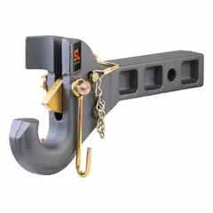 Carbon steel pintle hook hitch mount with a powder-coated finish. Features a 2 in shank diameter and a 14,000 lb gross vehicle weight capacity. Suitable for heavy-duty towing of trailers, equipment, or machinery in industrial, agricultural, and construction applications.