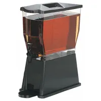 CARLISLE Beverage Dispenser: 3.5 gal, Black, Polycarbonate, Rectangle, 1 Dispensers, 1085203