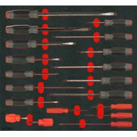 PROTO Screwdriver Sets: 11-20 Pieces, 19 Pieces, Cabinet/Keystone/Phillips Tip, Ergonomic Grip (MPN J1219RCFKV)