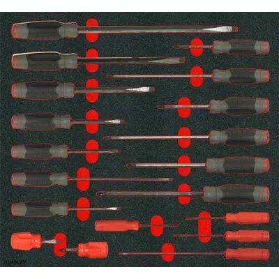 PROTO Screwdriver Sets: 11-20 Pieces, 19 Pieces, Cabinet/Keystone/Phillips Tip - General Purpose Screwdriver Sets