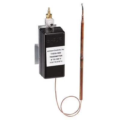 JOHNSON CONTROLS Pneumatic Temperature Transmitter: Remote Bulb Element, 0°F to 100°F, 20 psi to 25 psi - Pneumatic Temperature Transmitters