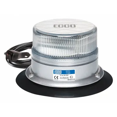 ECCO 7160CA-VM Amber LED Vehicle Flashing Beacon, 12-24V DC, SAE Class 1 - Vehicle Flashing Beacons