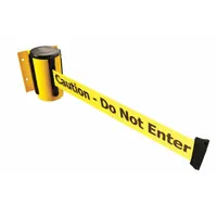 TENSABARRIER Retractable Belt Barrier: 7 1/2 ft Belt Lg, Caution Messaging, Yellow (MPN 896-STD-35-STD-NO-YAX-C)