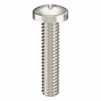 Pan head machine screws with #8-32 thread, 3/4 in length, made from 18-8 stainless steel with a plain finish. Phillips drive with #2 drive size. Supplied in a 50-piece pack. Used for fastening metal parts, electrical enclosures, and machinery components where a low-profile head and corrosion resistance are required