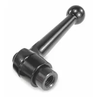 Ball-style adjustable handle with threaded hole. Zinc body with steel thread. Thread size #8-32, length 39 mm. Used for manual clamping, positioning, and adjustment on machinery and fixtures