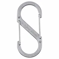 NITE IZE Double Carabiner: 75 lb Working Load Limit, Wire Gate, Stainless Steel, 3 1/2 in Overall Lg (MPN SB4-03-11)