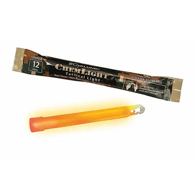 CHEMLIGHT BY CYALUME TECHNOLOGIES Lightstick: Orange, 12 hr Light Duration, Stick - Heavy-Duty Lightsticks