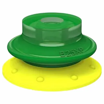 PIAB Vacuum Pad: Plain Pad without Adapter, 16 mm Pad Dia, Polyurethane, Green - Bellows Type Packaging Industry Vacuum Pads