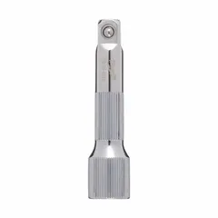 Standard-type socket extension with 3/8-inch input and output drive sizes, 3-inch overall length. Extends reach of ratchets or wrenches to access fasteners in recessed or confined spaces. Suitable for automotive, machinery, and general assembly tasks.