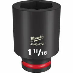 This 3/4" drive deep impact socket is designed for use with impact tools in heavy-duty fastening and loosening of SAE hex nuts and bolts. The 6-point deep configuration provides full contact on fasteners to reduce rounding. The black phosphate finish offers corrosion resistance in demanding environments.