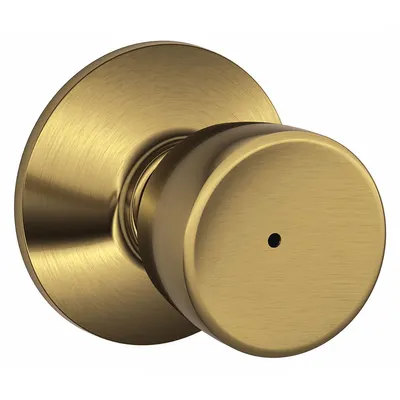 SCHLAGE F40 BEL 609 Privacy Knob Lockset, Bell Style, Brass Finish - Privacy Knob Locksets