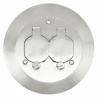 STEEL CITY Floor Box Cover and Carpet Flange: Round, Silver, Aluminum, Brushed (MPN P 60 CACP-AL)