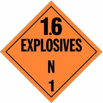 STRANCO Container Placard: Explosives, 10 3/4 in x 10 3/4 in, 10 3/4 in Label Ht - Class 1: Explosives
