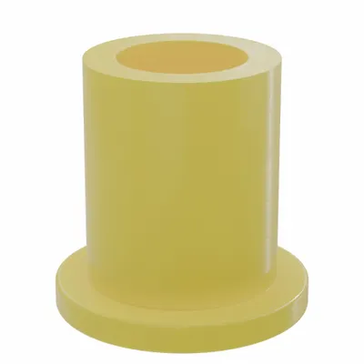 BUNTING BEARINGS Flanged Sleeve Bearing: PTFE, 1/4 in Bore, 3/8 in OD, 1/2 in Overall Lg - Plastic Flanged Sleeve Bearings for Non-Hardened Surfaces
