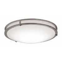 LED Flush Mount: 24 in Dia, Satin Nickel, 5 in Ht, 3,100 lm, 2700K/3000K/3500K/4000K/5000K, 35 W (MPN CAF24L5AJUDSN-BB)