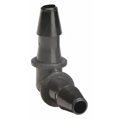 ELDON JAMES Barbed Fitting Elbow: 3/16 in ID x 3/16 in ID Fitting Size, Barbed, Nylon - Standard Nylon Barbed Tube Fittings