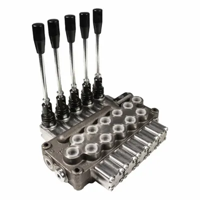 HYDRO CUSTOM Hydraulic Directional Control Valve: Four-Way / Three Positions - Manual Spool Monoblock Valves