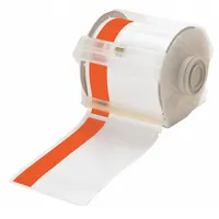 Continuous Label Stock: 4 in x 100 ft, Vinyl, Orange (Gloss)/White (Gloss), Outdoor (MPN 113162)