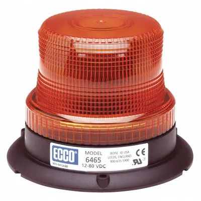 ECCO 6465A Amber LED Flashing Beacon, 12-80V DC, SAE Class 3 - Vehicle Flashing Beacons