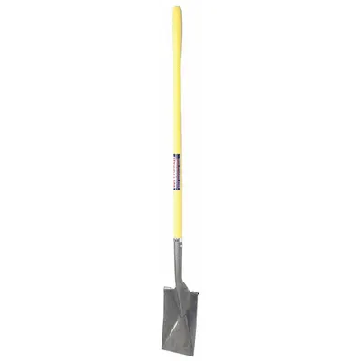 WESTWARD Garden Spade: Steel Blade, 14 ga, Straight Handle Type - Garden Spades