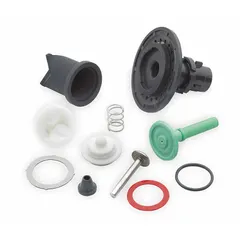 This master rebuild kit includes a diaphragm and relief valve parts for servicing urinal flush valves. Designed for 0.5 gpf urinals, it restores flushing performance in commercial restroom applications.