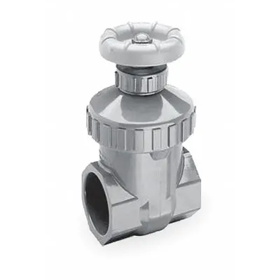 SPEARS Gate Valve: 3/4 in, PVC, Non-Rising, FIPS x FIPS, 200 psi CWP, Wheel - Non-Rising Stem PVC Gate Valves for Chemicals