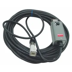 Thermostat for portable oil and kerosene heaters with a control range of 40° to 110°F. Compatible with models 52JP74, 52JP75, 52JP76, 5PFW8, 5PFW9, 5PFX0, and 5PFX1. Used to regulate temperature in temporary heating applications such as construction sites or industrial areas.
