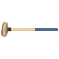 Non-Sparking Sledge Hammer: Bronze, Wood Handle, 12 lb Head Wt, 6 in Dia, 26 in Overall Lg, Bronze (MPN AM12BZWG)