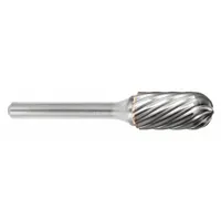 SGS PRO Carbide Bur: Ball-Nosed Cylinder, SC-3, Inox Cut, 3/8" x 3/4" Head, 1/4" Shank (MPN 19160)
