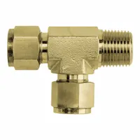 BRENNAN INDUSTRIES Compression Tee Fitting: 1/8 in OD x 1/8 in Pipe x 1/8 in OD Size, Brass (MPN N2605-02-02-02-B)