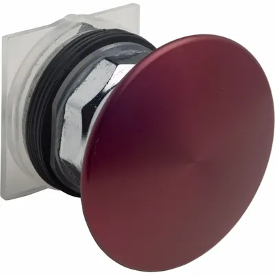 SCHNEIDER Mushroom Head Push Button: 30 mm Mounting Size, Metallic - Mushroom-Head Push-Button Operators