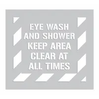 Individual Stencil: Eye Wash and Shower Keep Area Clear at All Times, Polyethylene (MPN PMS321)