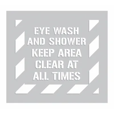 ACCUFORM Individual Stencil: Eye Wash and Shower Keep Area Clear at All Times - Safety