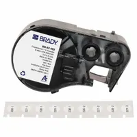 Combined Label and Ribbon Cartridge: Square, 3/8 in, Cryogenic Polyester, Black on White, 240 Labels (MPN M4-82-492)
