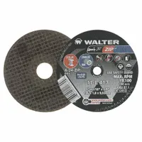 WALTER Abrasive Cut-Off Wheel: Type 1, 4" x 1/16" x 3/8", Aluminum Oxide, 24 Grit, ZIP (MPN 11L413)