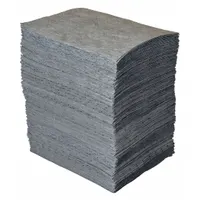 CONDOR Sorbent Pad: 23 oz Volume Absorbed Per Pad, 19 in x 15 in Pad Size (L x W), Gray, Box, 200 PK