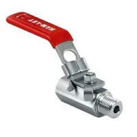 HAM-LET Manual Two-Way Ball Valve: 1/4 in, Stainless Steel, Straight, MBSPP x FBSPP, Two-Piece (MPN H-785-SS-G-1/4-T-LD)