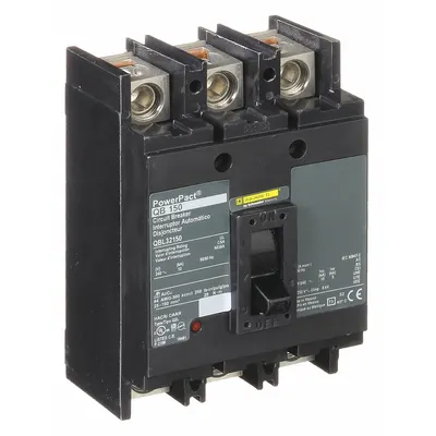 SQUARE D Molded Case Circuit Breaker: 150 A Amps, 10kA at 240V AC, Fixed, Line/Load Lug - Q-Frame Square D Molded Case Circuit Breakers