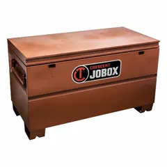 CRESCENT JOBOX Tradesman Chest: 24 in W x 48 in D x 27 1/2 in H, 18.3 cu ft, Padlock, Brown (MPN CJB637990). Key specifications — attr1116233: Brown; attr1116253: CRESCENT JOBOX; attr1222022: Padlock - Lock not included.