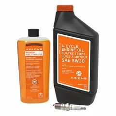 This engine maintenance kit from ARIENS includes components for routine tune-up tasks such as replacing spark plugs and filters. It is designed for use with Ariens brand equipment, supporting seasonal maintenance on outdoor power equipment like snow blowers and lawn mowers.