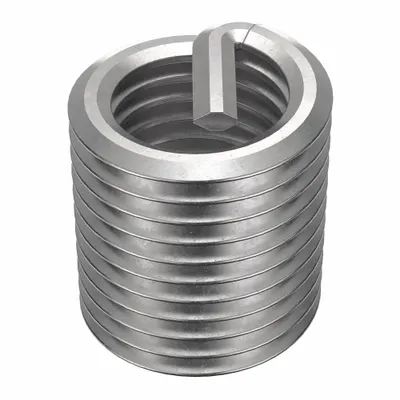 HELI-COIL Helical Insert: Tanged Tang Style, Free-Running, M8-1.00 Thread Size, Plain - Free-Running Tanged Helical Inserts