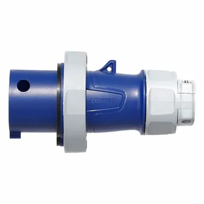LEVITON Pin and Sleeve Plug: Blue, 250V AC, Three Phase, 20 A, 3 Pole, 4 Wire - Washdown-Rated Plugs