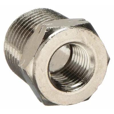 AIGNEP USA 1/2 in x 3/8 in Nickel-Plated Threaded Low-Pressure Pipe Fitting - Nickel-Plated Threaded Low-Pressure Pipe Fittings