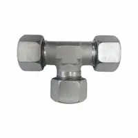 Steel, rigid compression tee fitting from the D2603-EQUAL series. Features M30x2.0 male threads on all three ports for flareless bite-type connections. Used in industrial fluid systems to create branch connections in rigid tubing for hydraulic, pneumatic, and lubrication applications
