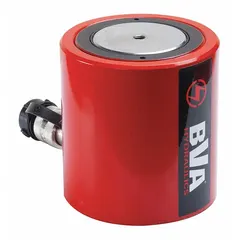 Single-acting hydraulic ram with 60 ton nominal capacity and 3 in stroke. Steel construction. Used for lifting, pressing, and positioning heavy loads in industrial maintenance, construction, and manufacturing.