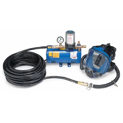 ALLEGRO Supplied Air Pump Package: 50 ft Hose Lg, 1/4 hp Pump Horsepower, Full Face Mask - Allegro Complete SAR Systems