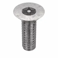 Tamper Resistant Screw: #10-24 Thread Size, 5/8 in Lg, Stainless Steel, Plain, Flat, 25 PK (MPN 91608)