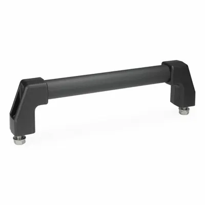 JW WINCO Pull Handle: Threaded Holes, Front-Mount, 9.84 in Mounting Hole Center to Center - Load-Rated Straight-Leg Tubular Pull Handles